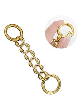 2 Pack Antique Gold Link Chain Purse Strap Extenders - Women Accessories